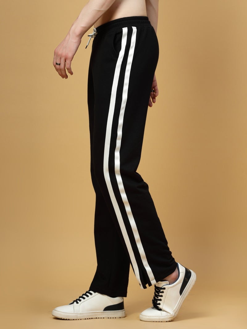 فلاينوف بنطلون رياضي أسود بخطوط بقصة فضفاضة - Image 2